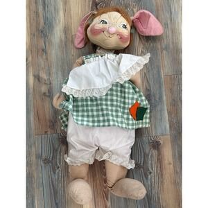30" Annalee Posable Easter Bunny Rabbit Doll Girl 1994